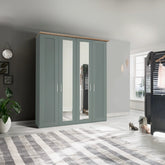 Kempton Sage Green 4 Door Hinged Wardrobe - Pendle Village Furniture